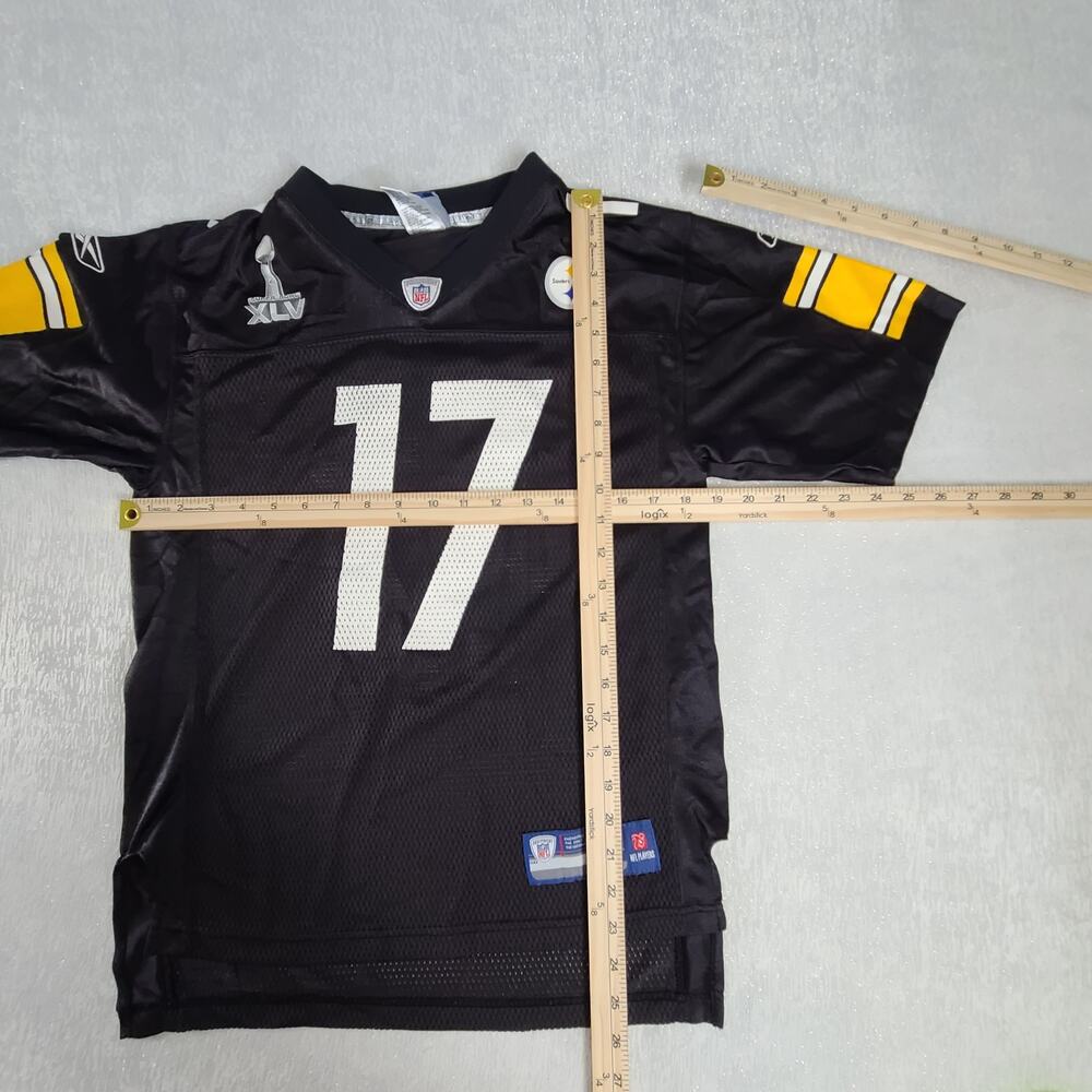 Reebok NFL Mike Wallace Jersey #17 SuperBowl XLV Pittsburgh Steelers youth 14/16 - Picture 4 of 6